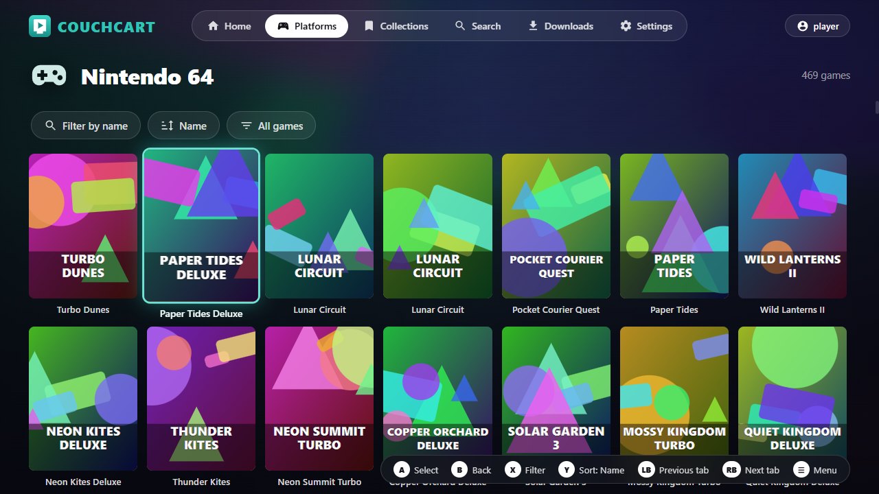 A platform's games as a grid of covers